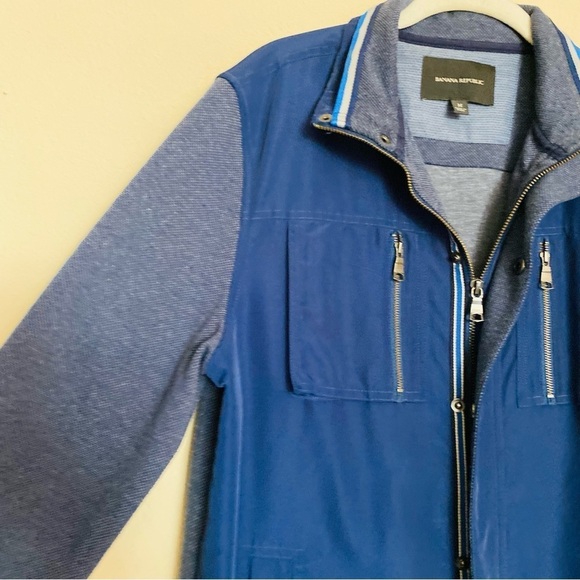 BANANA REPUBLIC FULL ZIP SWEATER JACKET Coat NAVY BLUE SZ M - Picture 5 of 15